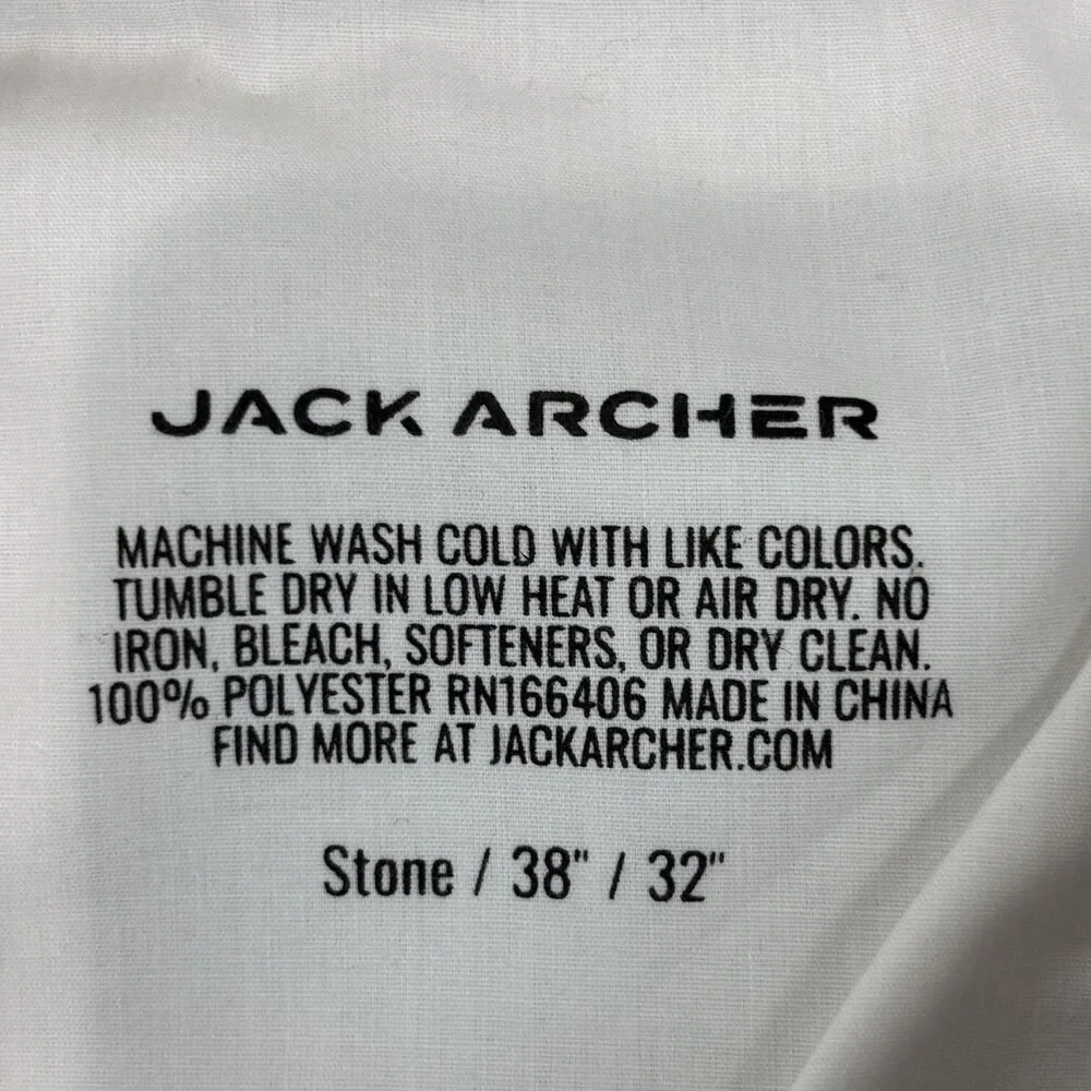 Jack Archer Jetsetter Pants Men's 38x32 Stone Khaki Microfiber Chino Casual
